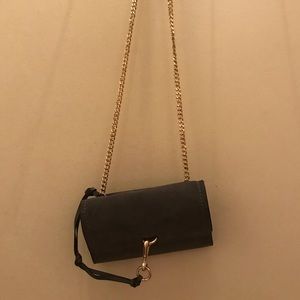 Vince Camuto Grey Suede Leather Chain Purse